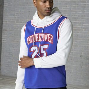 Men Letter Graphic Two Tone Drawstring Sports Hoodie Men Sweatshirt - Image 7