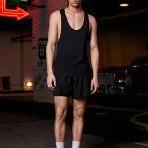 Boyfriend Style Men 1pc Solid Racer Back Sports Tank Top Workout Tops - Image 4