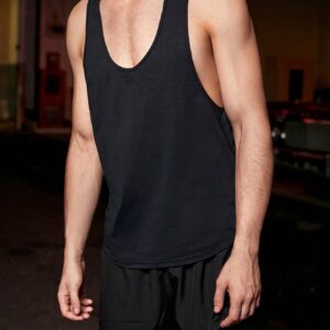 Boyfriend Style Men 1pc Solid Racer Back Sports Tank Top Workout Tops - Image 6