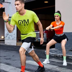 Men Letter Graphic 2 In 1 Sports Shorts With Phone Pocket Jogger Shorts