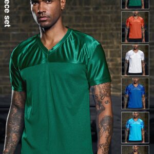 Men V Neckline Sports Tee Workout Tops 6-Piece Set