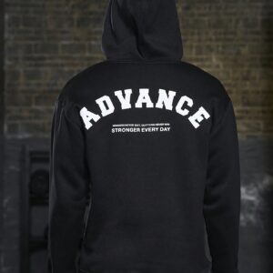 Boyfriend Style Men Letter Graphic Kangaroo Pocket Drawstring Sports Hoodie Boyfriend Style Men Sweatshirt - Image 4