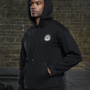 Boyfriend Style Men Letter Graphic Kangaroo Pocket Drawstring Sports Hoodie Boyfriend Style Men Sweatshirt - Image 5