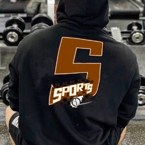 Men Letter Graphic Drawstring Sports Hoodie Men Sweatshirt