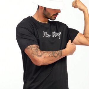 Boyfriend Style Men Letter Graphic Sports Tee Workout Tops - Image 4
