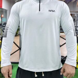 Men Letter Graphic Quarter Zip Sports Jacket Workout Tops