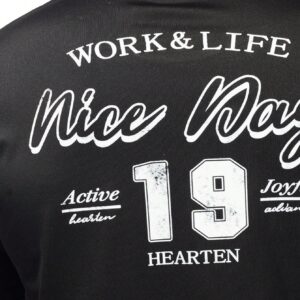 Boyfriend Style Men Letter Graphic Sports Tee Workout Tops - Image 5