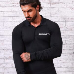 Men Letter Graphic Raglan Sleeve Polo Shirt Workout Tops Golf Shirt - Image 3