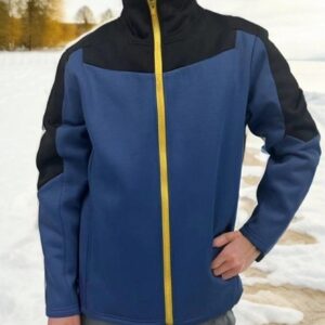 Boyfriend Style Men Colorblock Zip Up Slant Pocket Sports Jacket Workout Tops