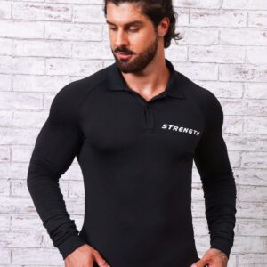Men Letter Graphic Raglan Sleeve Polo Shirt Workout Tops Golf Shirt - Image 4
