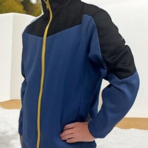Boyfriend Style Men Colorblock Zip Up Slant Pocket Sports Jacket Workout Tops - Image 3
