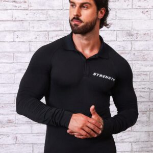 Men Letter Graphic Raglan Sleeve Polo Shirt Workout Tops Golf Shirt - Image 6