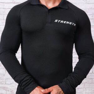 Men Letter Graphic Raglan Sleeve Polo Shirt Workout Tops Golf Shirt - Image 7