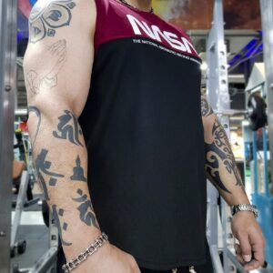 Men Letter Graphic Colorblock Sports Tank Top Workout Tops - Image 4