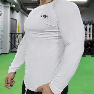 Men Letter Graphic Raglan Sleeve Sports Tee Long Sleeve Shirt - Image 5