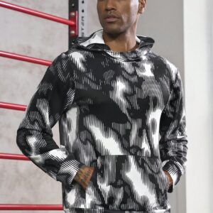 Men Allover Print Sports Sweatshirt Hoodie Men Sweatshirt