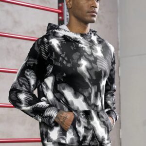 Men Allover Print Sports Sweatshirt Hoodie Men Sweatshirt - Image 3