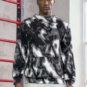 Men Allover Print Sports Sweatshirt Hoodie Men Sweatshirt - Image 4