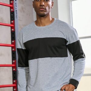 Men Letter Graphic Two Tone Sports Sweatshirt Men Sweatshirt - Image 4