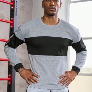 Men Letter Graphic Two Tone Sports Sweatshirt Men Sweatshirt - Image 5