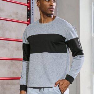 Men Letter Graphic Two Tone Sports Sweatshirt Men Sweatshirt - Image 6