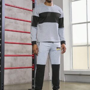 Men Letter Graphic Two Tone Sports Sweatshirt Men Sweatshirt - Image 7