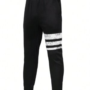 Boyfriend Style Men Striped & Dalmatian Print Sports Pants