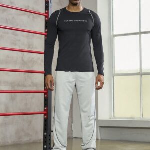 Men Slogan Graphic Top-Stitching Sports Tee Long Sleeve Shirt - Image 6