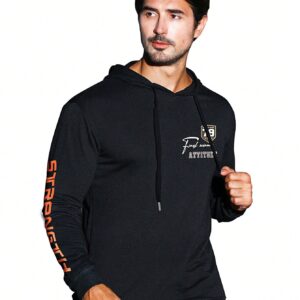 Men Letter Graphic Drawstring Sports Hoodie Men Sweatshirt - Image 4
