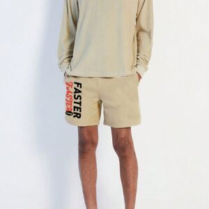 Men Letter Graphic Sports Shorts