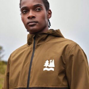 Men Letter Graphic Two Tone Zip Up Hooded Sports Jacket - Image 9