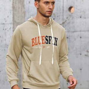 Men Letter Graphic Kangaroo Pocket Drawstring Sports Hoodie Men Sweatshirt
