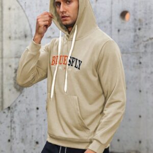 Men Letter Graphic Kangaroo Pocket Drawstring Sports Hoodie Men Sweatshirt - Image 4