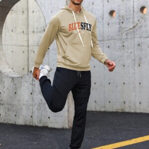 Men Letter Graphic Kangaroo Pocket Drawstring Sports Hoodie Men Sweatshirt - Image 5