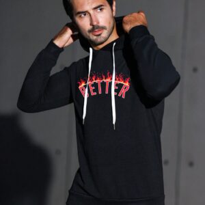Men's Letter Printed Drawstring Hooded Sweatshirt For Sports Hoodie Men Sweatshirt - Image 3