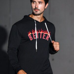 Men's Letter Printed Drawstring Hooded Sweatshirt For Sports Hoodie Men Sweatshirt - Image 4