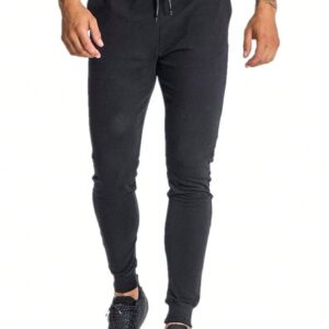 Men Drawstring Waist Sports Pants