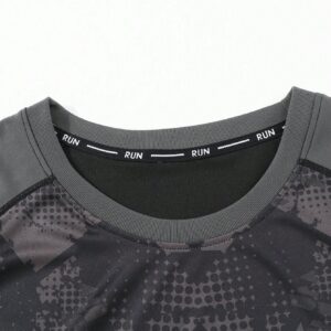 Men Graphic Print Raglan Sleeve Sports Tee Workout Tops - Image 3