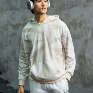 Men Tie Dye Kangaroo Pocket Drop Shoulder Sports Hoodie Men Sweatshirt