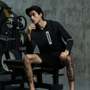 Boyfriend Style Men Geo Print Zip Up Hooded Sports Jacket Workout Tops - Image 7