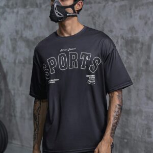 Men's Letter Printed Sports T-Shirt Workout Tops - Image 5