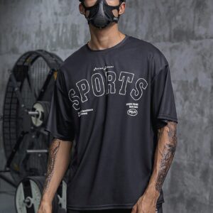 Men's Letter Printed Sports T-Shirt Workout Tops - Image 7