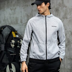 Men Letter Graphic Raglan Sleeve Hooded Sports Jacket Workout Tops