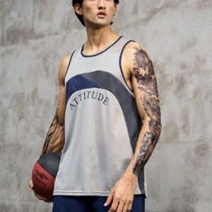 Men Letter Graphic Contrast Binding Sports Set Jersey Basketball Jersey Menmens Singletssports Wear For Menbasketball Jerseymens Sports Wear - Image 3