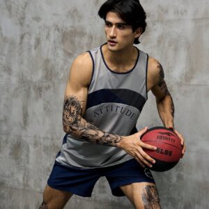 Men Letter Graphic Contrast Binding Sports Set Jersey Basketball Jersey Menmens Singletssports Wear For Menbasketball Jerseymens Sports Wear - Image 7