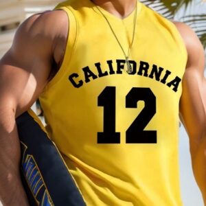 Men's Letter Printed Sports Tank Top - Image 5