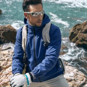 Men Letter Graphic Zipper Drawstring Hooded Fishing Jacket - Image 4