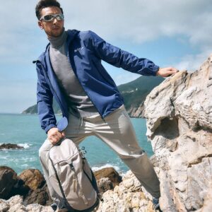 Men Letter Graphic Zipper Drawstring Hooded Fishing Jacket - Image 5