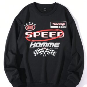 Men Letter Graphic Sports Sweatshirt Men Sweatshirt - Image 3