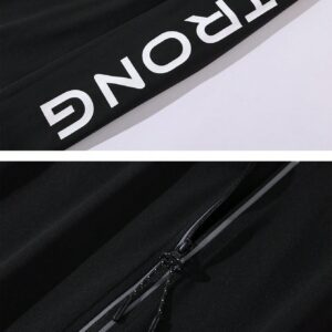 Men's Letter Print Zipper Sports Jacket Workout Tops - Image 3